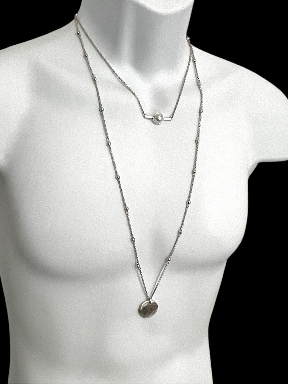 Lucky 🍀 Silver Layered Pendant Necklace - Silver